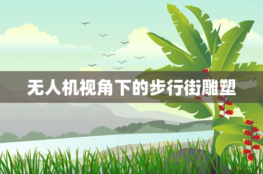 无人机视角下的步行街雕塑