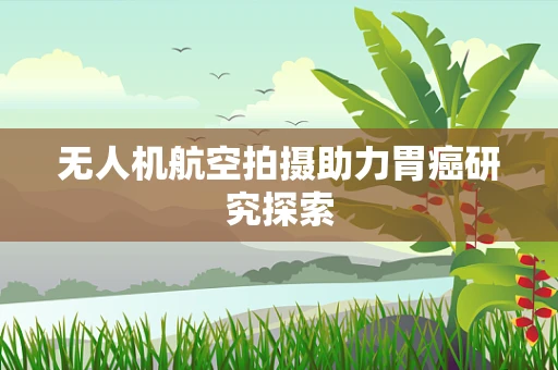 无人机航空拍摄助力胃癌研究探索