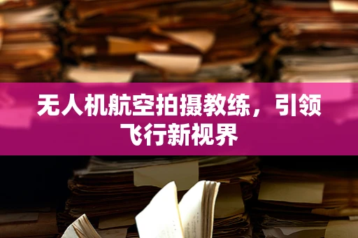 无人机航空拍摄教练，引领飞行新视界