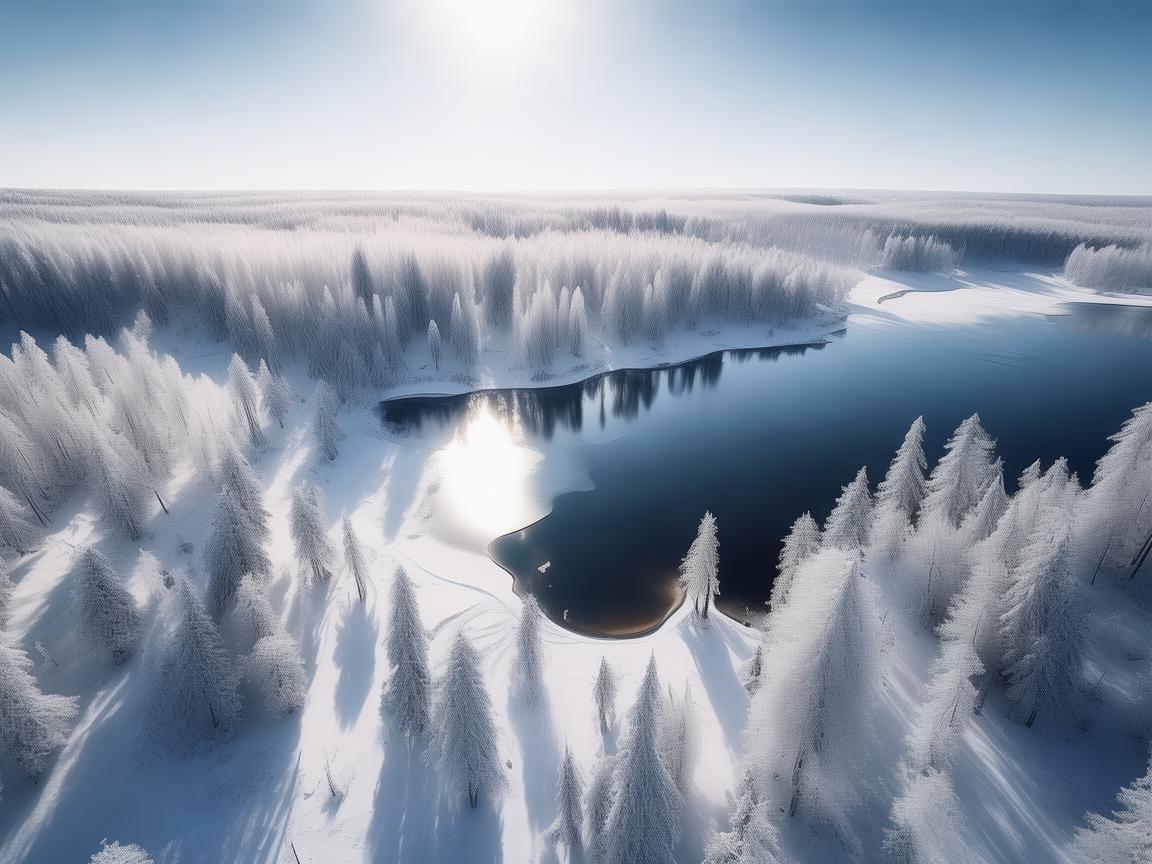 霜冻之下的无人机航空拍摄