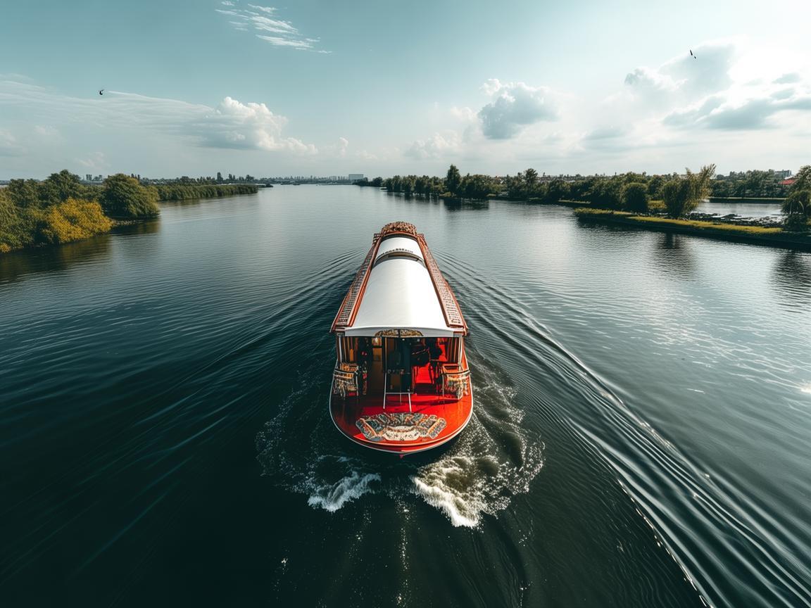 无人机视角下的水上巴士风情