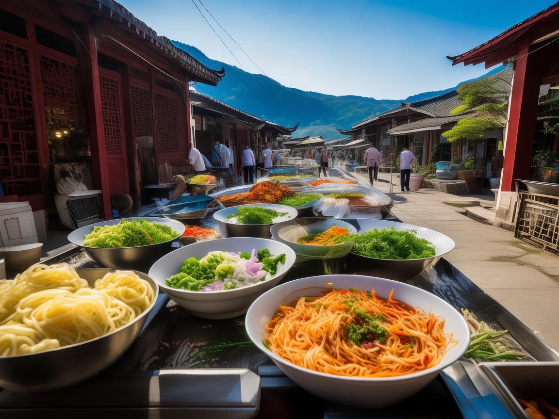 无人机视角下的云南过桥米线风情 无人机视角下的云南过桥米线风情