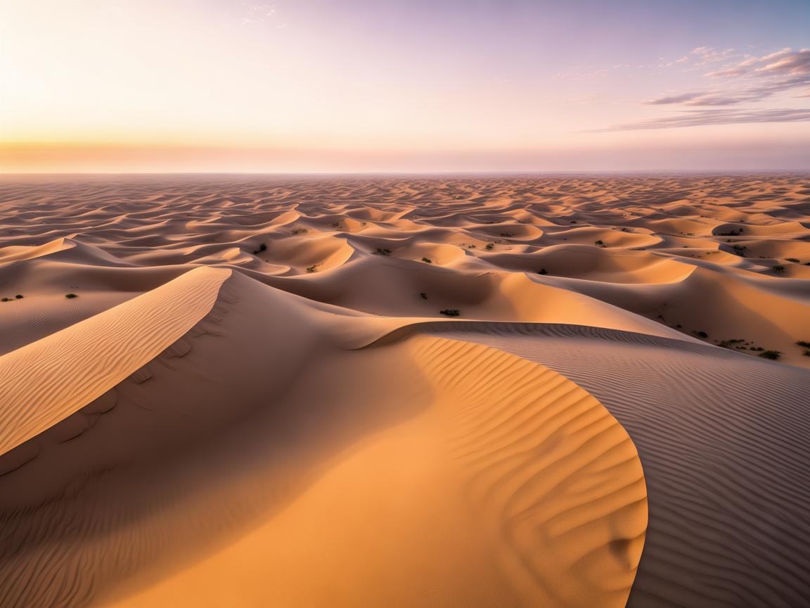 无人机视角下的沙漠驼峰奇观