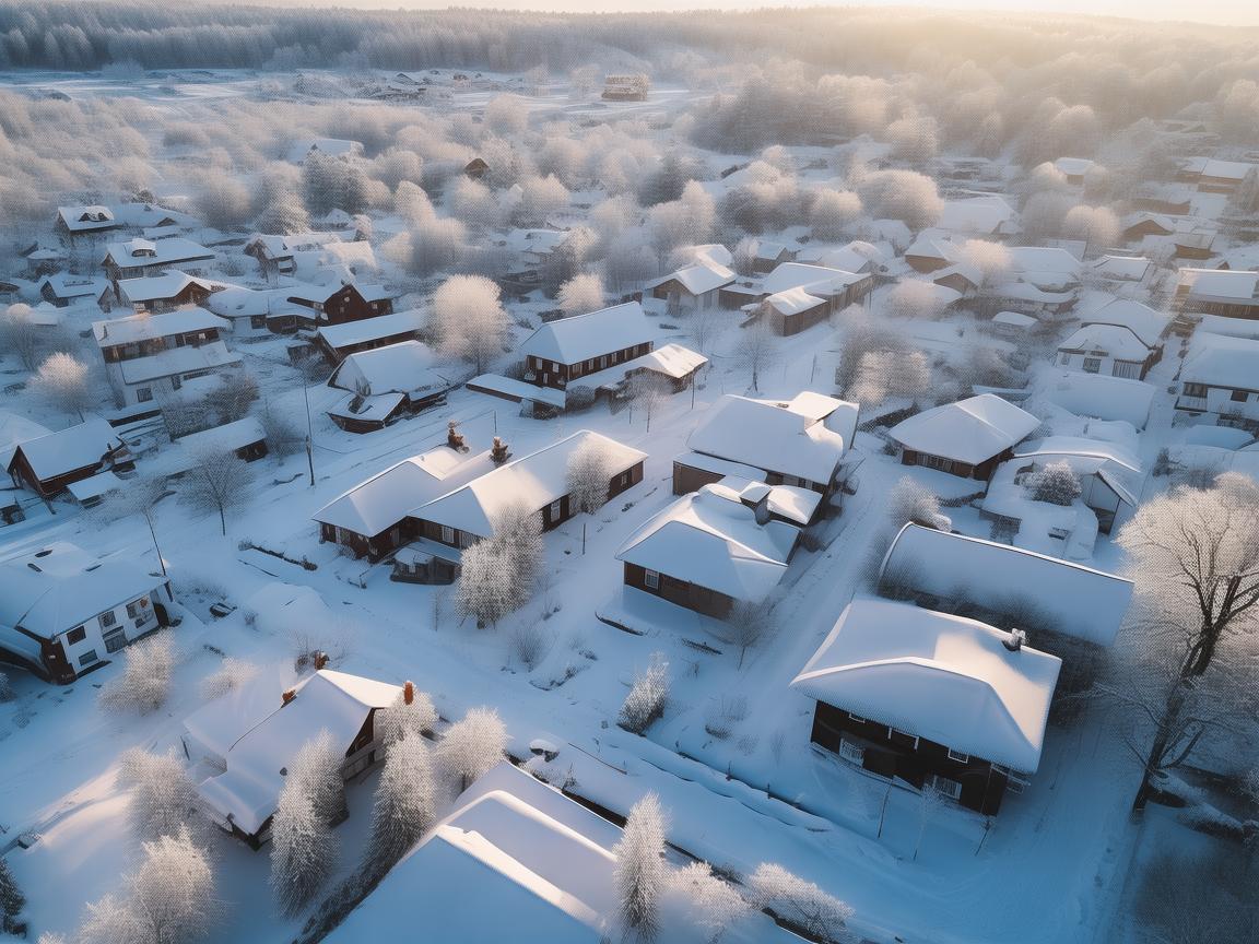 小雪时节，无人机俯瞰别样景致