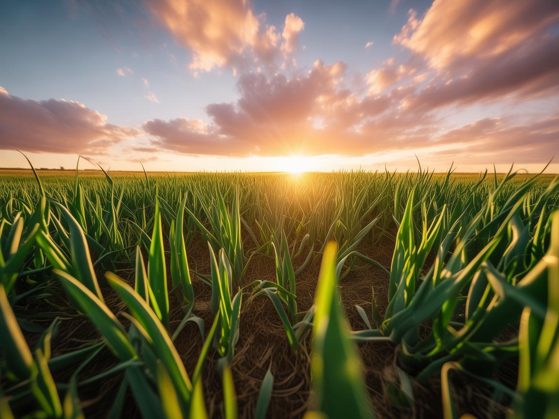 无人机下的洋葱田园风光