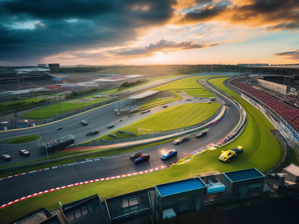 无人机视角下的赛车场激情