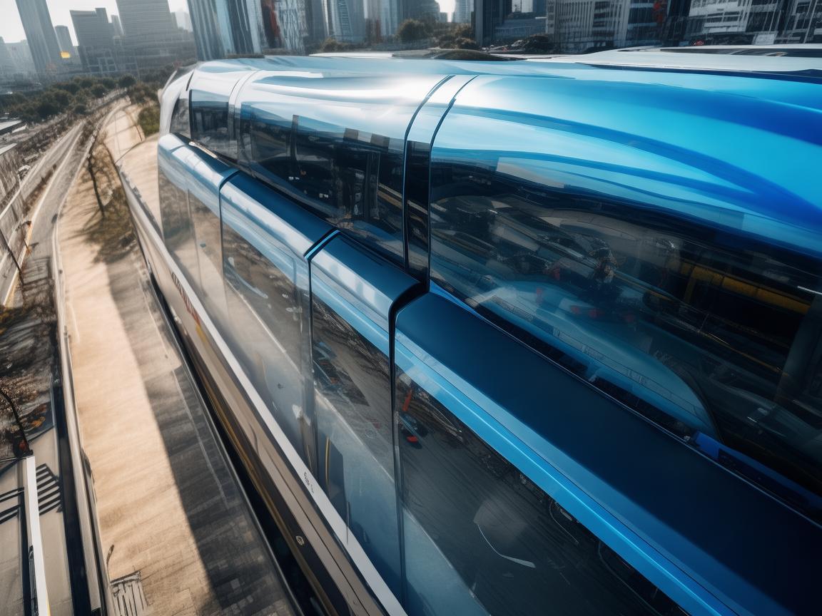 无人机视角下的铰接式客车