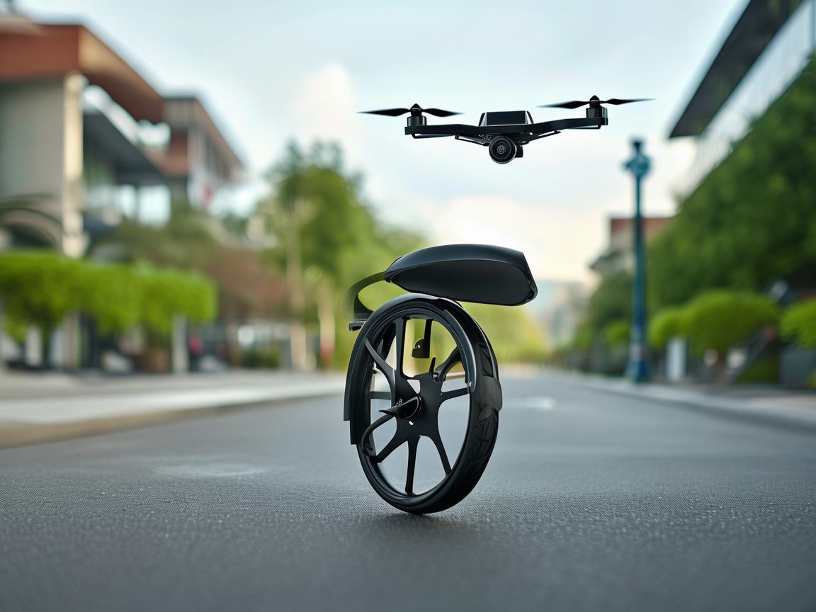 无人机与独轮电动车，空中视角下的独特出行