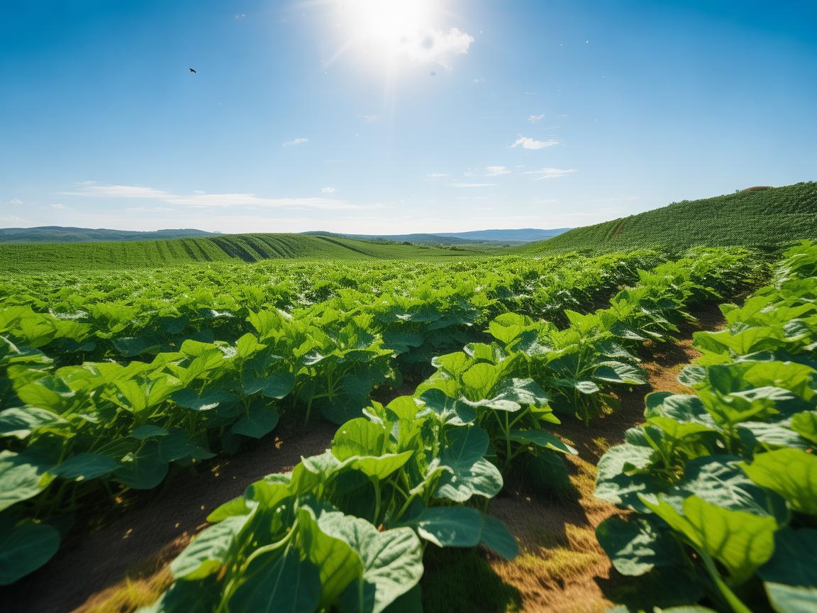 无人机视角下的黄瓜田园风光