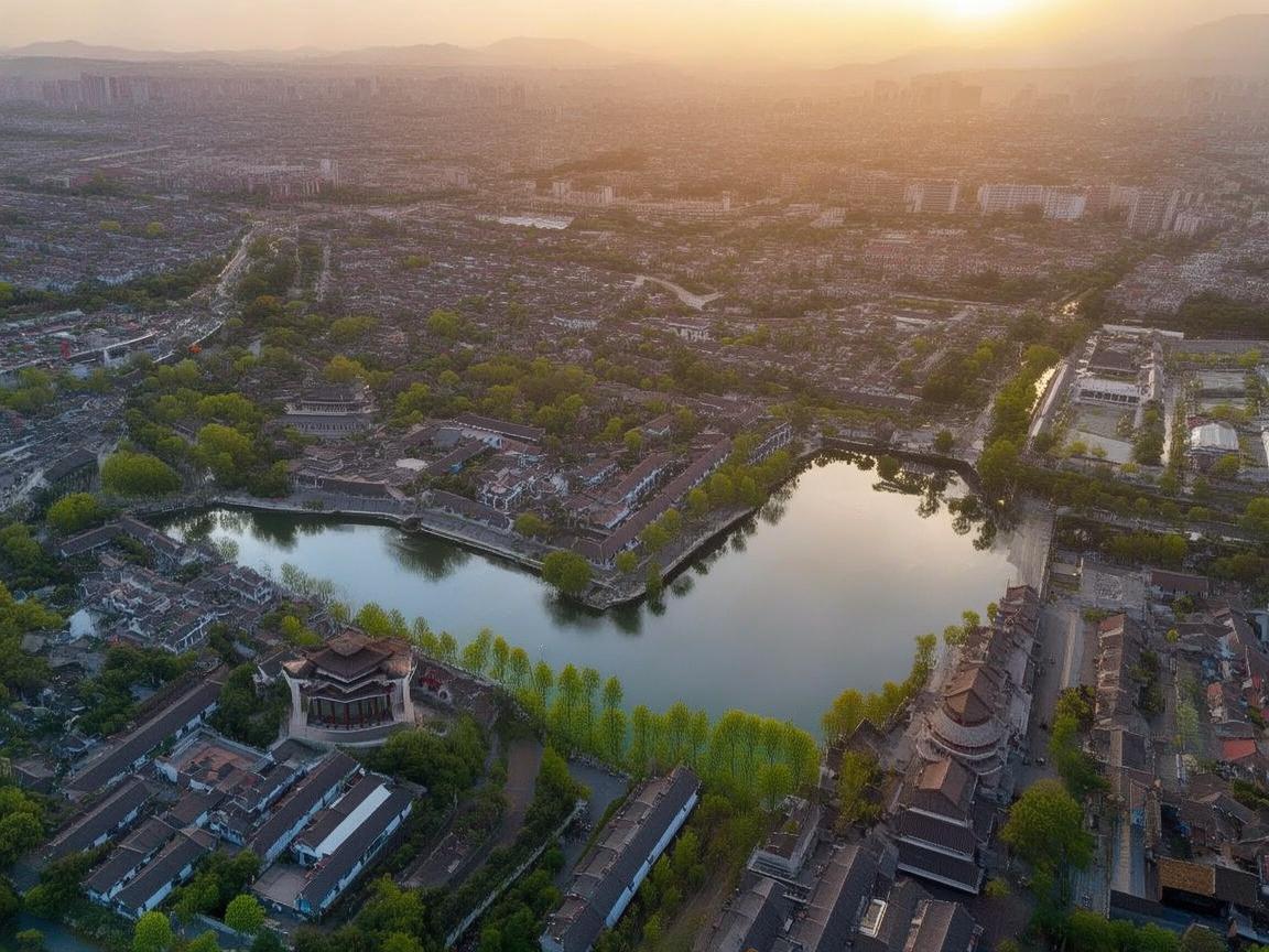 无人机俯瞰下的泰安魅力