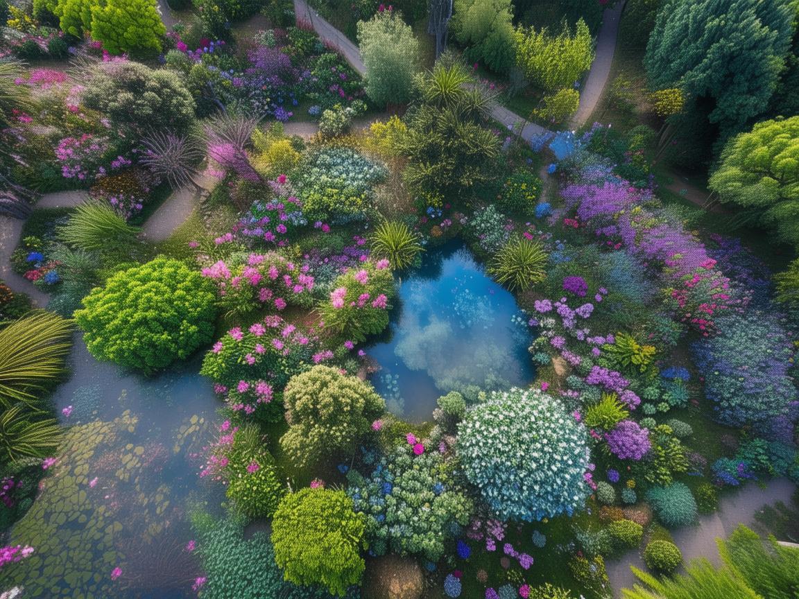 无人机视角下的植物园奇幻之旅