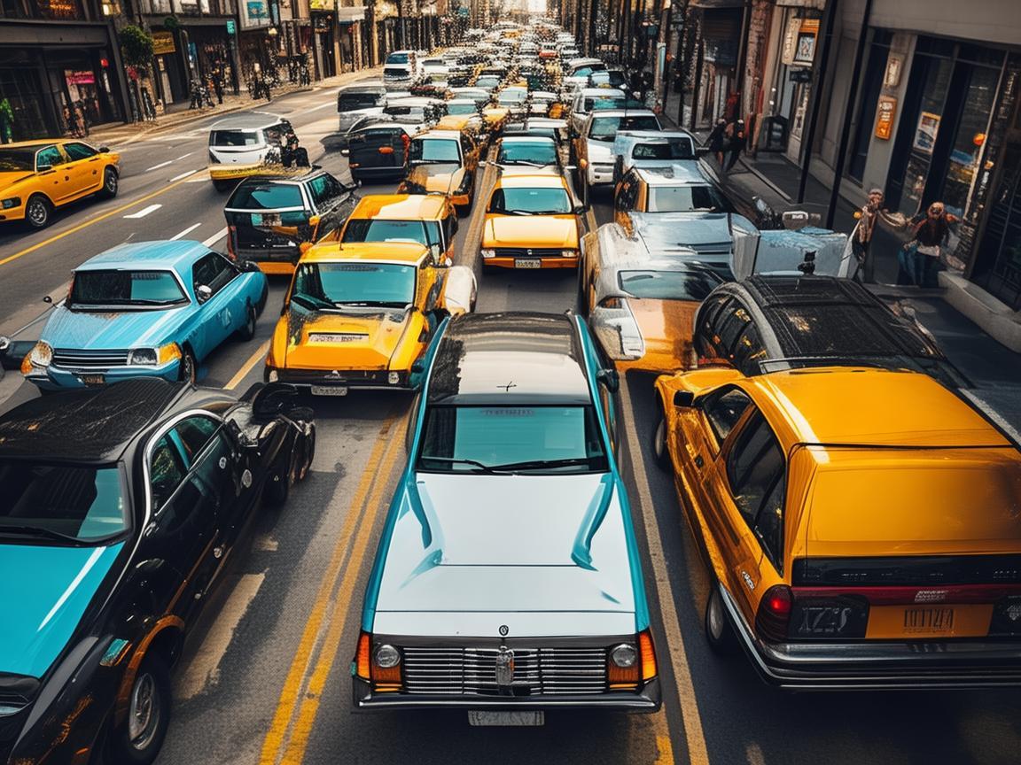 无人机视角下的出租车百态