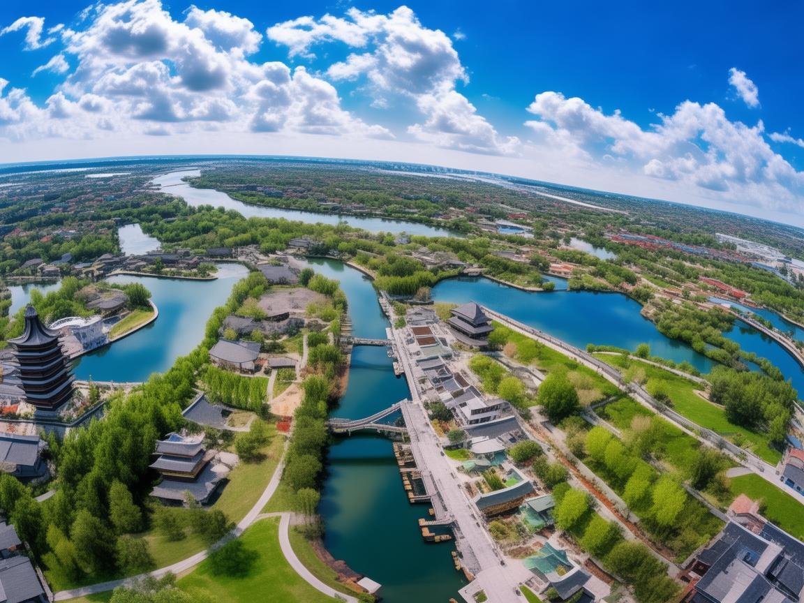 无人机俯瞰嘉善县，别样视角展风华