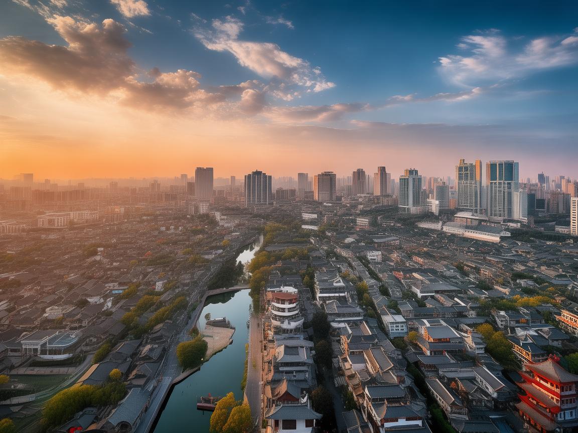 无人机俯瞰泰州，独特视角下的城市魅力